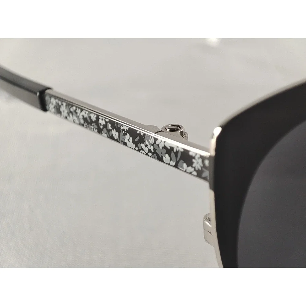 Draper James DJ7055 Black Silver Floral Butterfly Sunglasses Women's 58-17-140